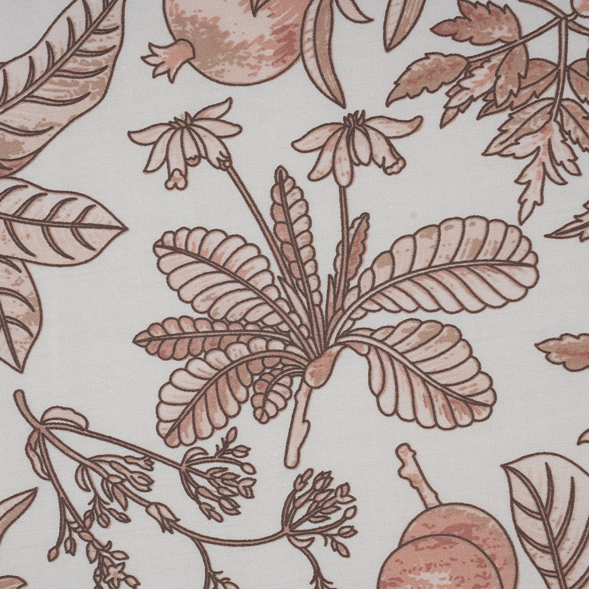 Sensory Bloom Fruity Foliage 100% Cotton Pink Fitted Sheet with Pillow Case