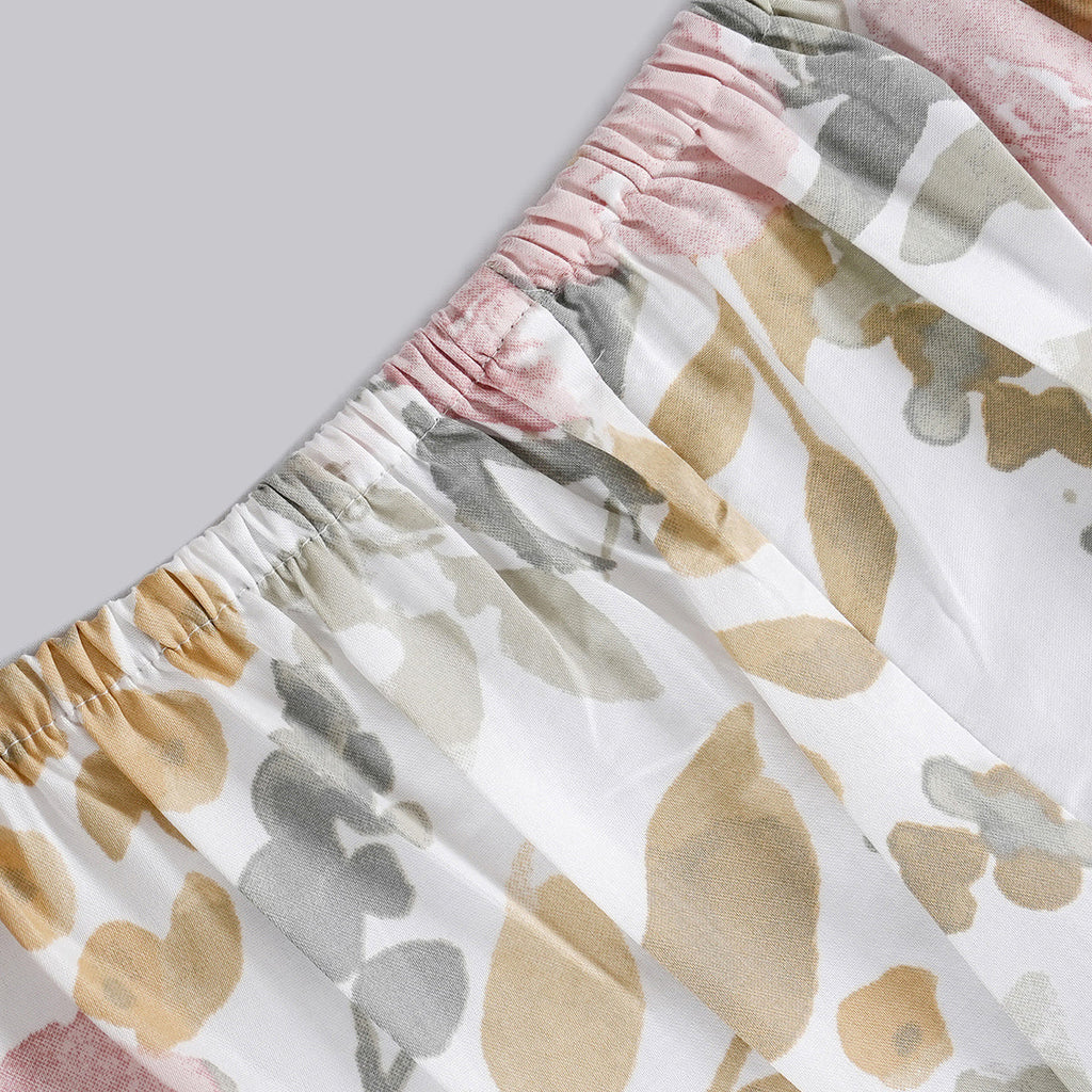 Sensory Bloom Florencia 100% Cotton Yellow Fitted Sheet with Pillow Case