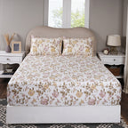 Sensory Bloom Blossom Meadow 100% Cotton Pink Fitted Sheet with Pillow Case