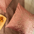 Sadyaska Decorative Flora Blush Velvet 16x16 1 Pcs Cushion Cover