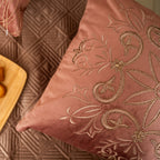 Sadyaska Decorative Flora Blush Velvet 16x16 1 Pcs Cushion Cover
