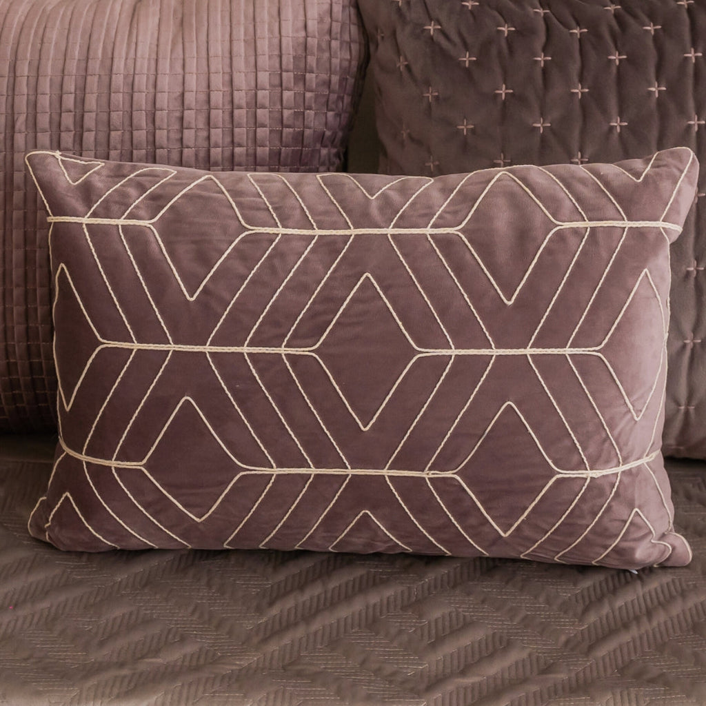 Sadyaska Decorative Garnet Lilac Velvet 12x18 1 Pcs Cushion Cover