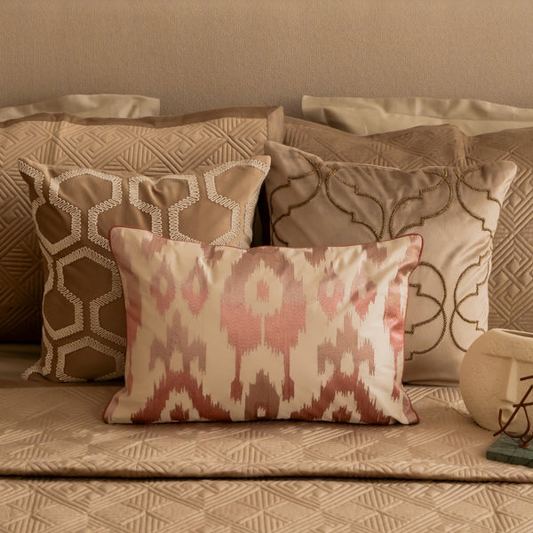 Sadyaska Decorative Honeycomb Champagne Gold Velvet 16x16 1 Pcs Cushion Cover