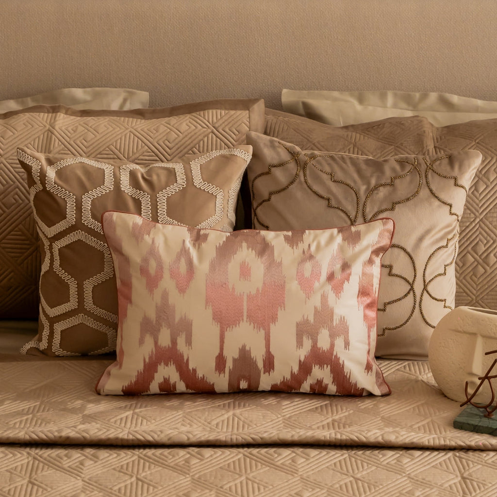 Sadyaska Decorative Moroccan Champagne Velvet 16x16 1 Pcs Cushion Cover