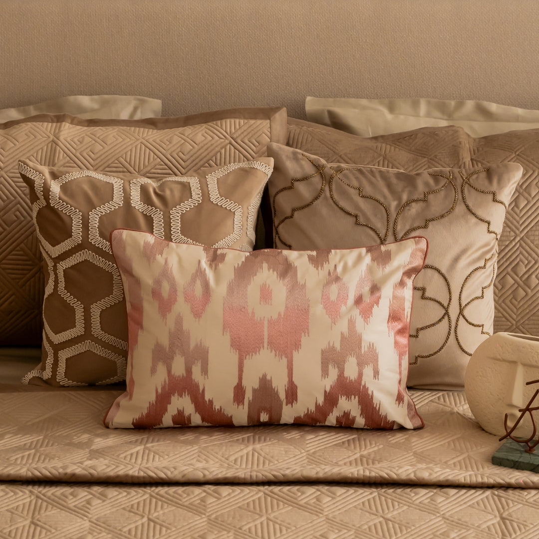 Sadyaska Decorative Moroccan Champagne Velvet 16x16 1 Pcs Cushion Cover