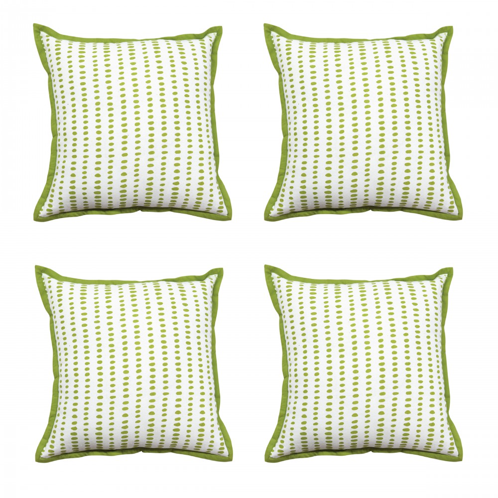 Sadyaska plash Dotted Lime Green 16"X16" Geometric Pattern Cotton Cushion Pillow Case… 1 Pcs Cushion Cover