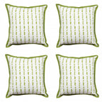 Sadyaska Twirled Line Green 16"X16" Casement Cotton Cushion Pillow Cases Use for Patio, Garden, Outdoor, Drawing Room… 1 Pcs Cushion Cover