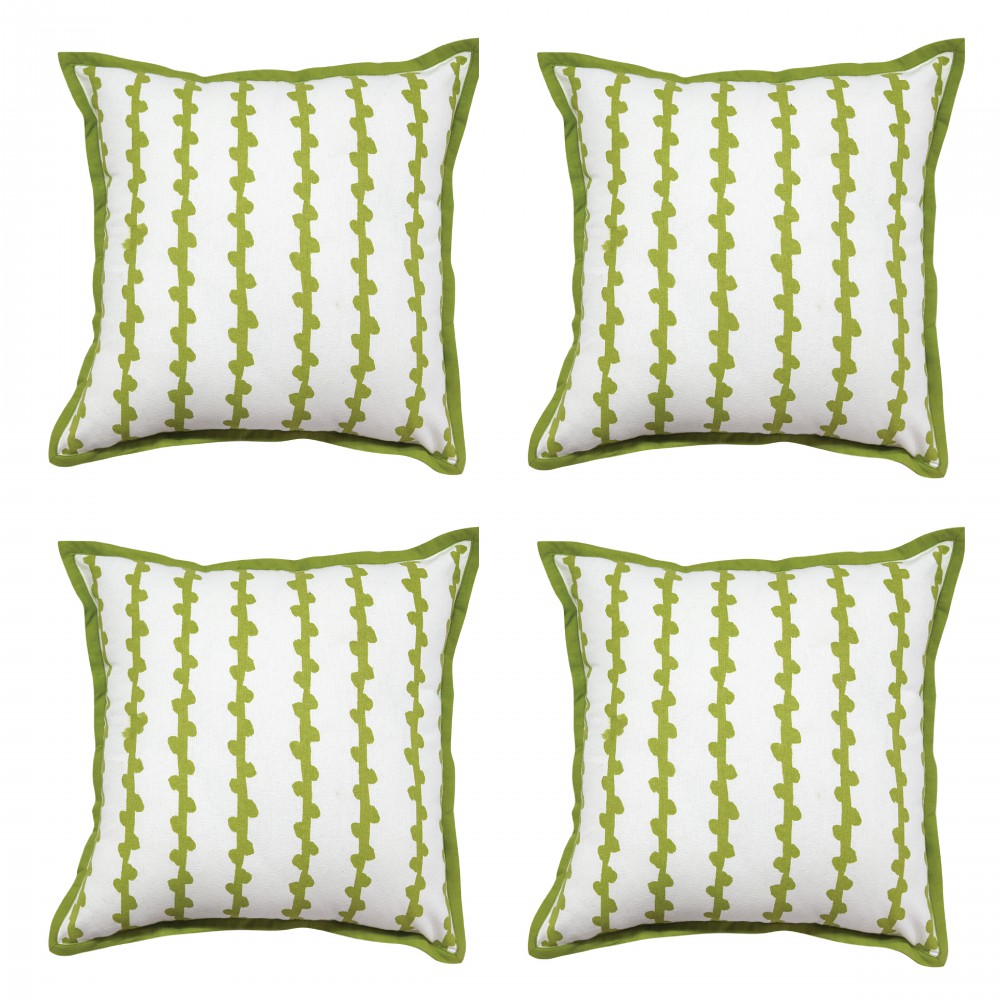 Sadyaska Channel Dotted 16"X16" Lime Green Cotton Cushion Case Use For Garden, Outdoor, Living Room, Office, Decorative Cushion Pillow Cover… 1 Pcs Cushion Cover