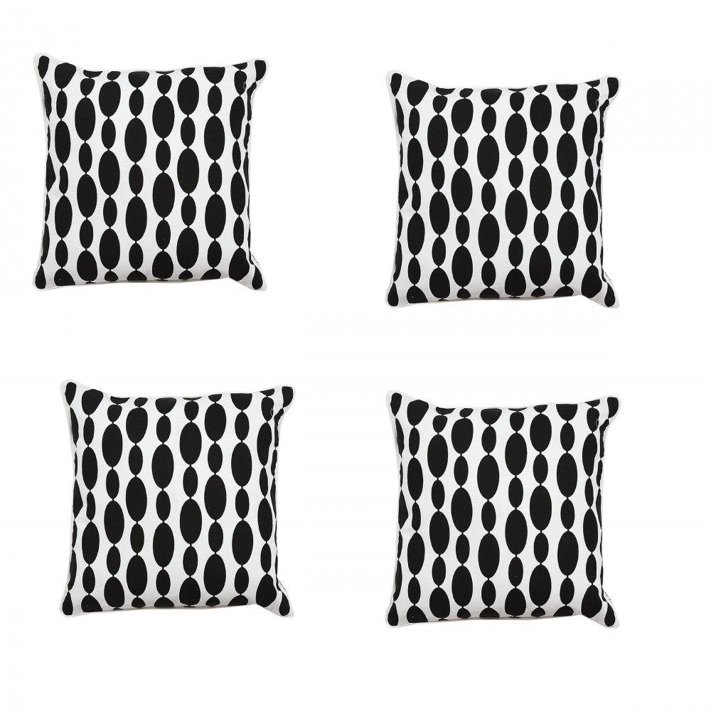 Sadyaska Black & White Geometric 16x16 Designer Cushion Cases for Drawing Room, Bedroom, Outdoor, Patio, Office… 1 Pcs Cushion Cover