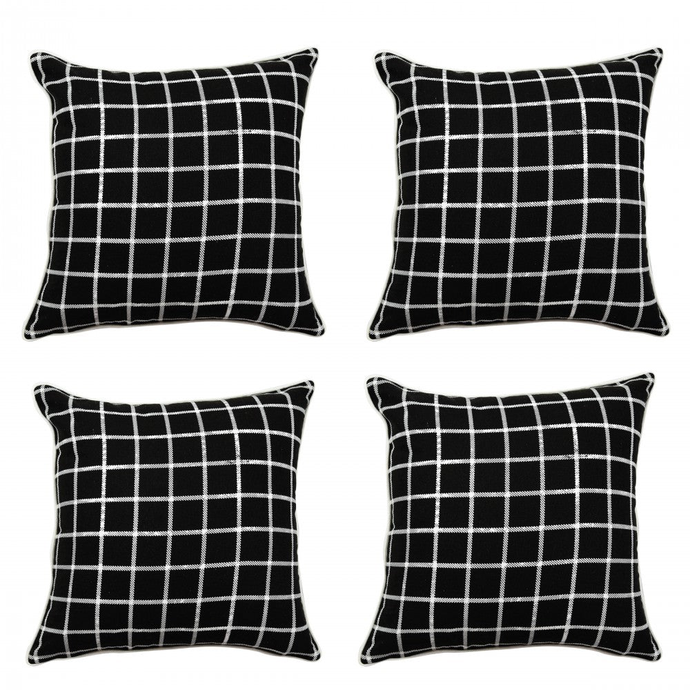 Sadyaska Black & White Checked Decorative (16"X16") Geometric Pattern Cotton Cushion Pillowcase… 1 Pcs Cushion Cover