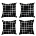 Sadyaska Black & White Checked Decorative (16"X16") Geometric Pattern Cotton Cushion Pillowcase… 1 Pcs Cushion Cover