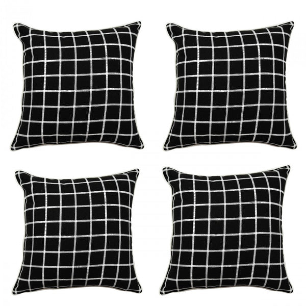 Sadyaska Black & White Checked Decorative (16