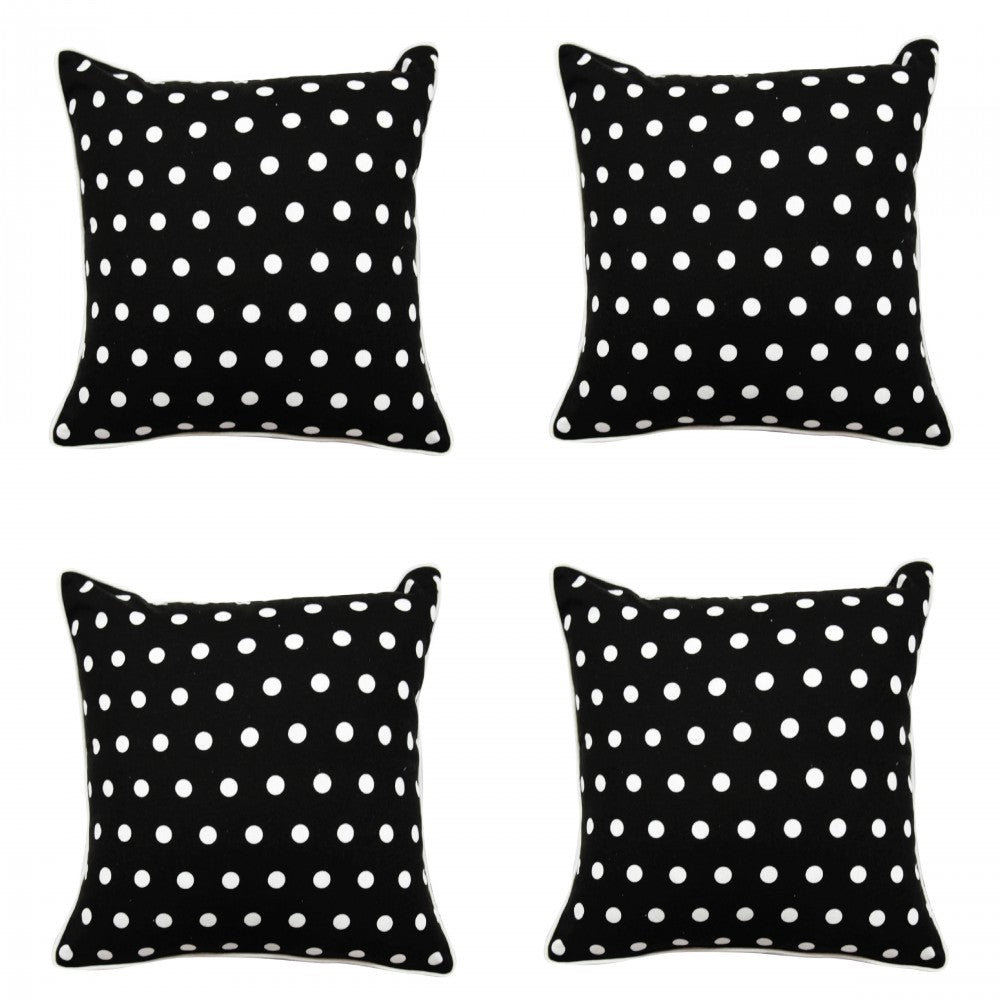 Sadyaska Black & White Polka Dot (16"X16") Geometric Cotton … 1 Pcs Cushion Cover