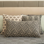 Sadyaska Hand Woven and Casement Decorative Rhombus Reversible (Black) 12x24 1 Pcs Cushion Cover