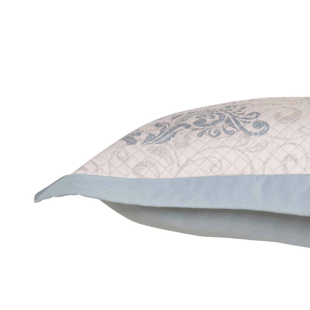 Classical Ornate Seamless Scroll Pillow Sham Set Aqua