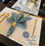 Sadyaska Floral Grey - Set of 2 Placemats & 2 Napkins 1 Pcs Table Linen