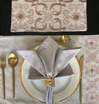 Sadyaska Geo Grey - Set of 2 Placemats & 2 Napkins 1 Pcs Table Linen