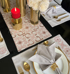 Sadyaska Geo Grey - Set of 2 Placemats & 2 Napkins 1 Pcs Table Linen