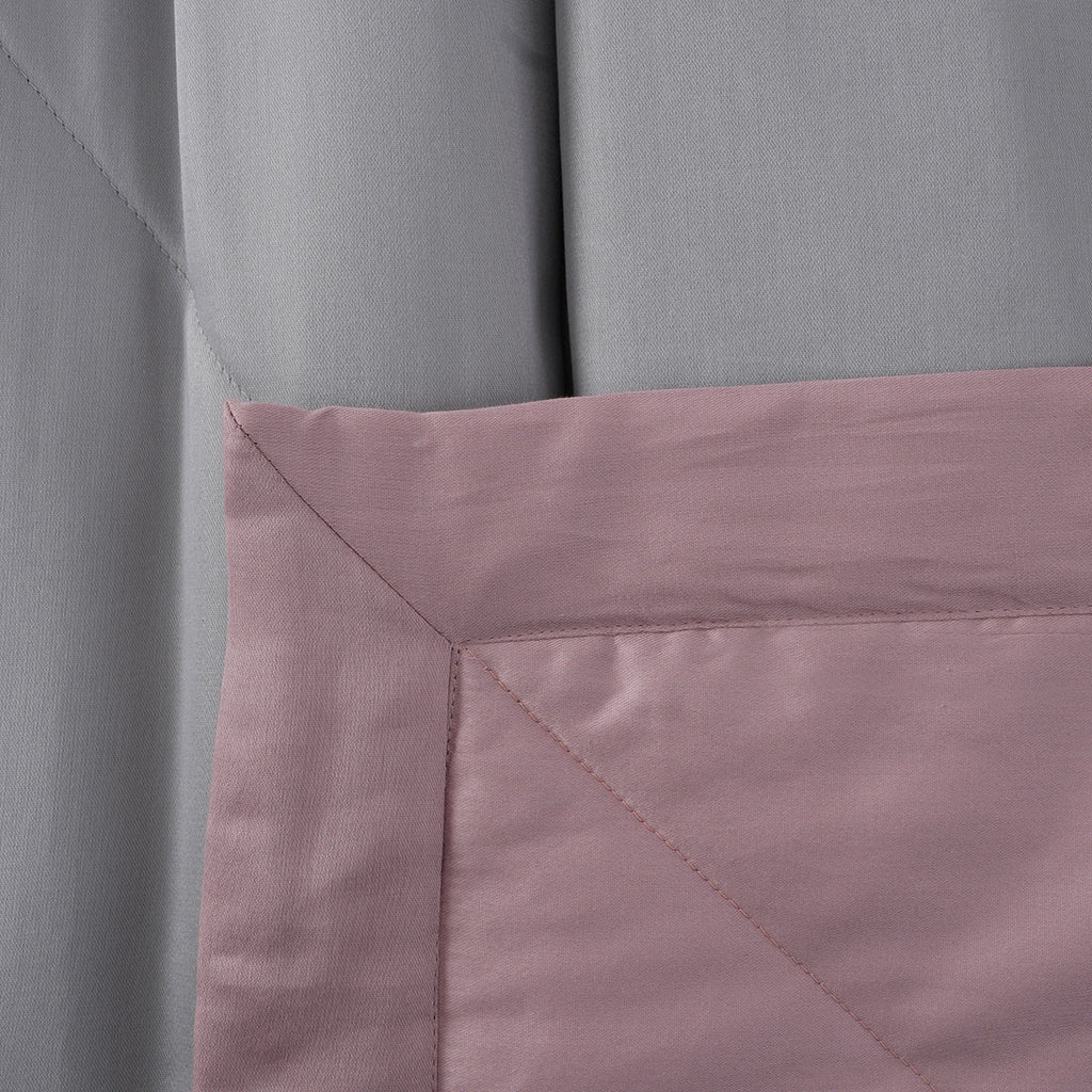 Selwyn Reversible Summer AC Quilt/Quilted Bed Cover/Comforter Misty Rose/Flint Grey Quilt