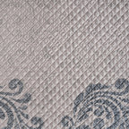 Classical Ornate Seamless Scroll Quilt/Quilted Bed Cover Blue