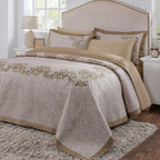 Classical Ornate Seamless Scroll Quilt/Quilted Bed Cover Gold
