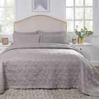 Classical Ornate Twirls & Swirls Quilt/Quilted Bed Cover Neutral