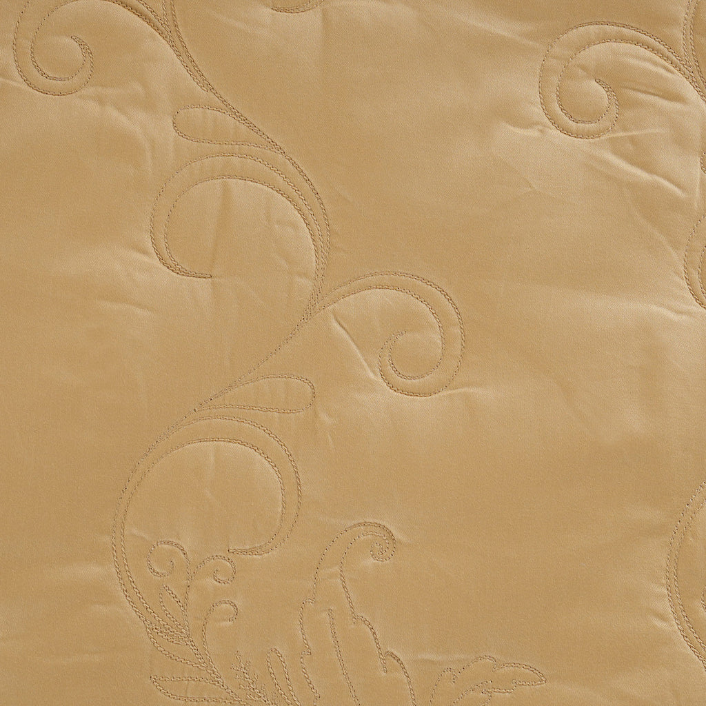Classical Ornate Twirls & Swirls Quilt/Quilted Bed Cover Gold
