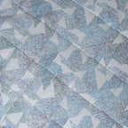 Eclectic Geo Triangle Quilt/Quilted Bed Cover Blue