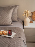 Sadyaska Seoul Silver Velvet Set 1 Pcs Bedspread