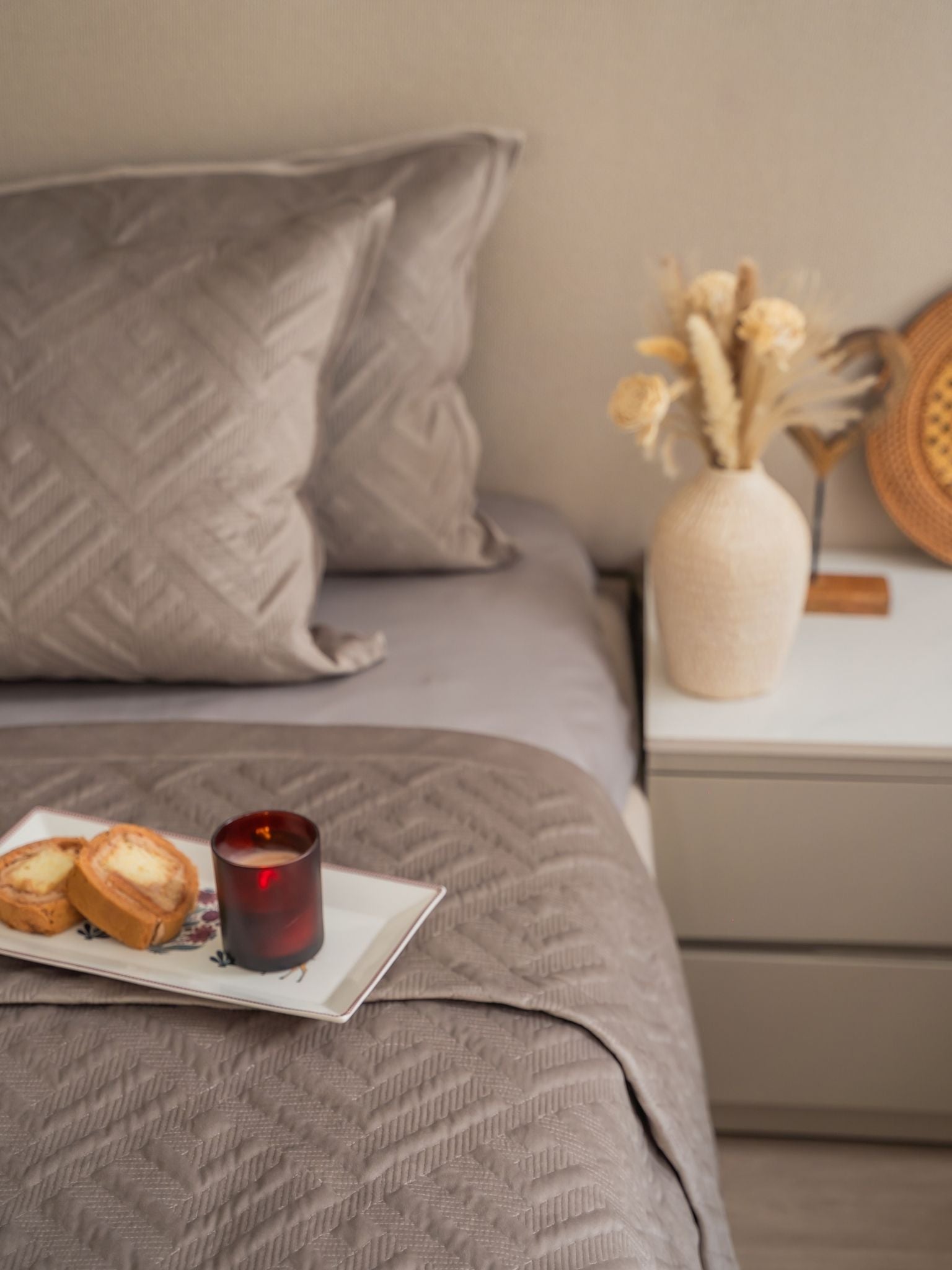 Sadyaska Seoul Silver Velvet Set 1 Pcs Bedspread