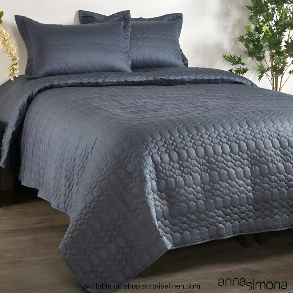 Anna Simona Stanley-1 3 Pcs Bedsheet Set (Sapphire Blue)