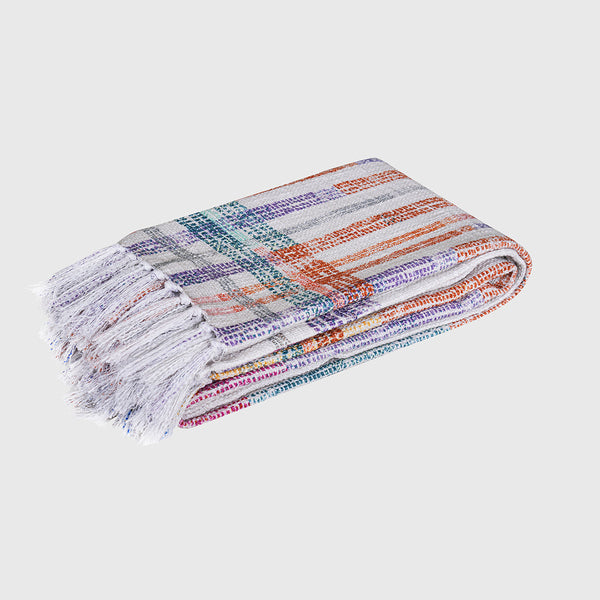 Eclectic Geo Rhombus 100% Cotton Grey Throw