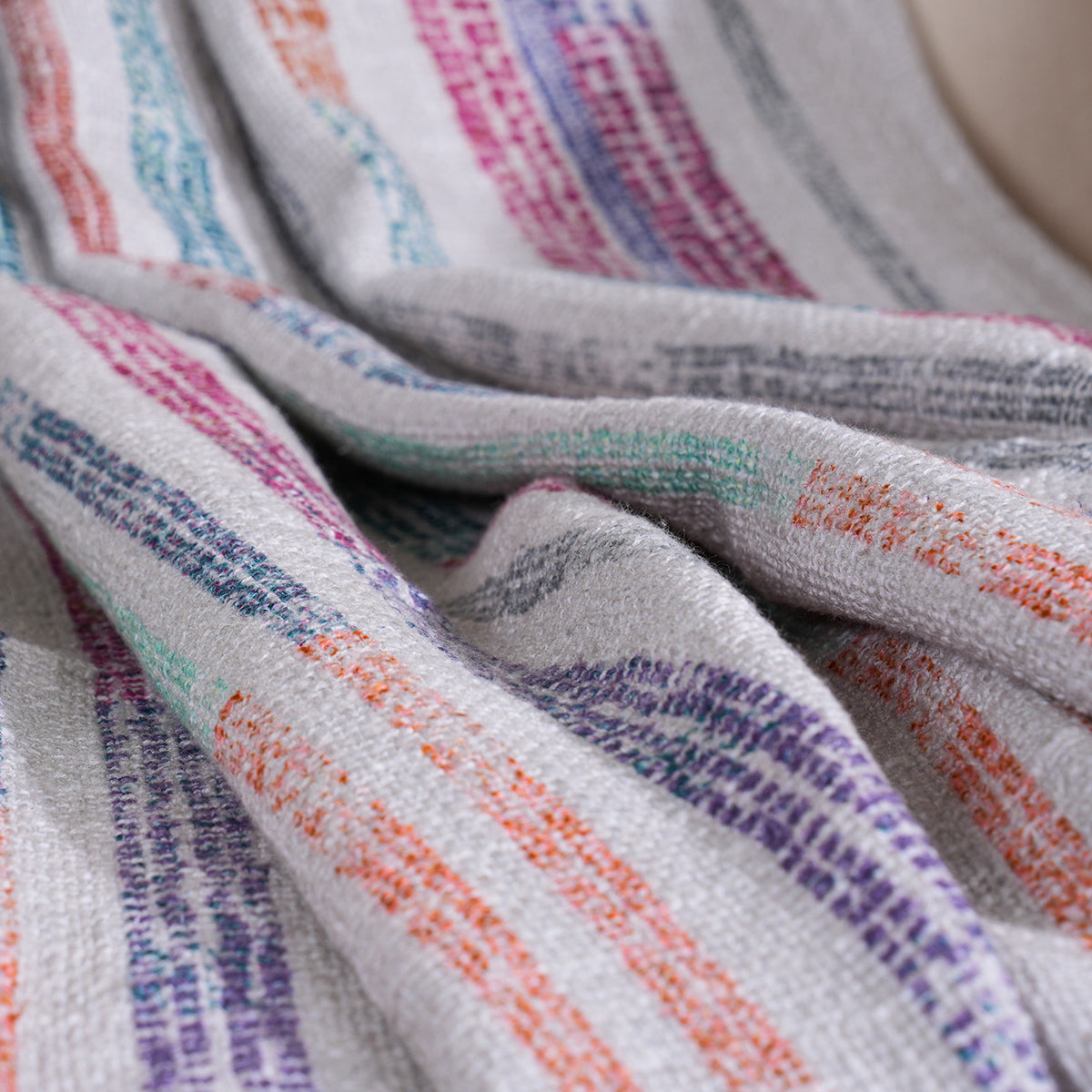 Eclectic Geo Rhombus 100% Cotton Grey Throw