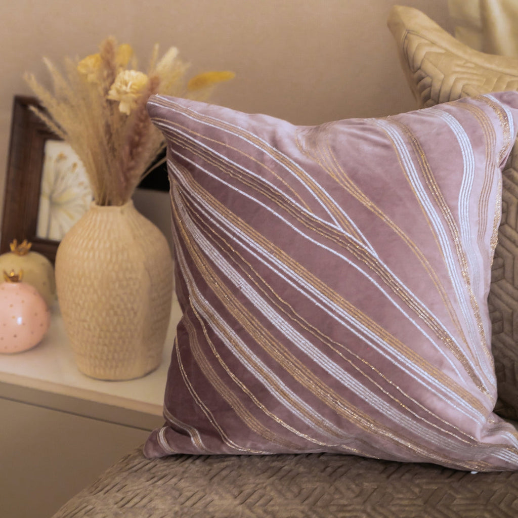 Sadyaska Decorative Tidal Lilac Velvet 16x16 1 Pcs Cushion Cover