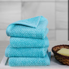 Windsor Antimicrobial Antifungal Zero Twist Fluffy Luxurious Fiji Blue Towel