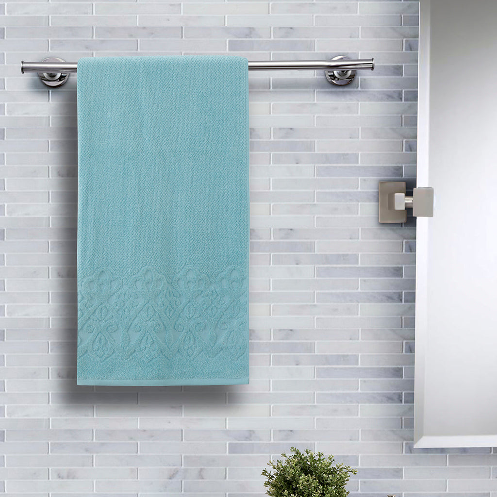Windsor Antimicrobial Antifungal Zero Twist Fluffy Luxurious Fiji Blue Towel