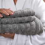 Mellow Mesh Premium distressed Grey Towel Set