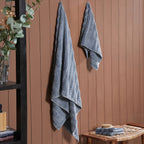 Mellow Mesh Premium distressed Blue Towel Set