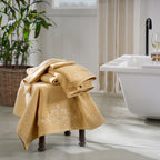 Classic Trope Embroidery 100% Cotton Towel Gold