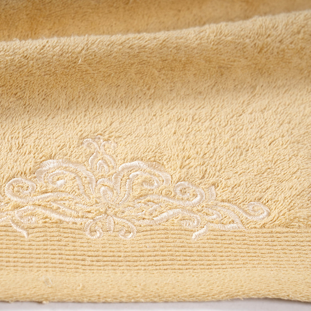 Classic Trope Embroidery 100% Cotton Towel Gold