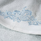 Classic Trope Embroidery 100% Cotton Towel Set Blue