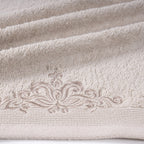 Classic Trope Embroidery 100% Cotton Towel Set Neutral