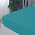 Sadyaska Microfibre ed Waterproof Fitted Turquoise Mattress Protector 1 Pcs Quilt