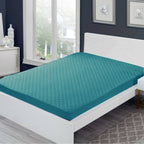 Sadyaska Microfibre ed Waterproof Fitted Turquoise Mattress Protector 1 Pcs Quilt