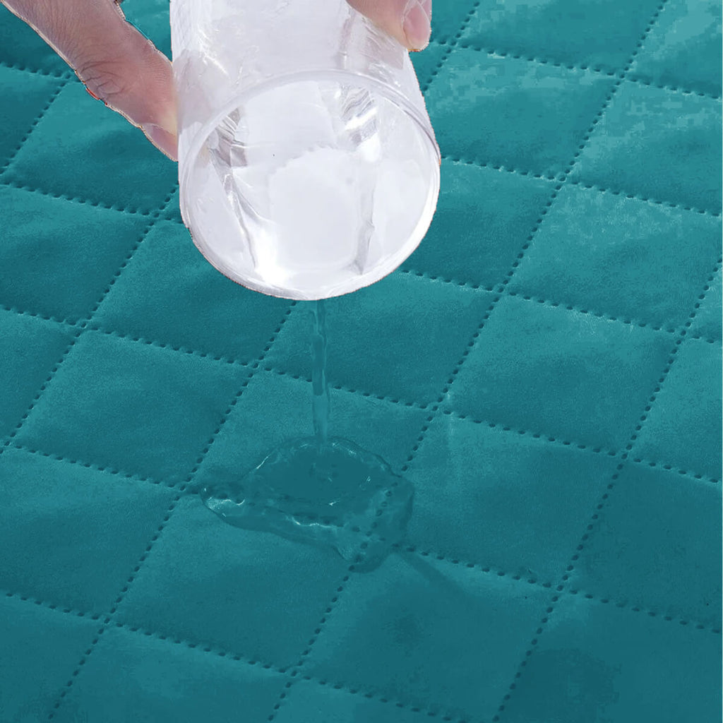 Sadyaska Microfibre ed Waterproof Fitted Turquoise Mattress Protector 1 Pcs Quilt