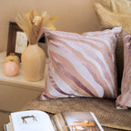 Sadyaska Decorative Wave Lilac Velvet 16x16 1 Pcs Cushion Cover