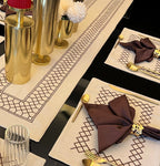 Sadyaska Zigzag Beige Table 1 Pcs Runner